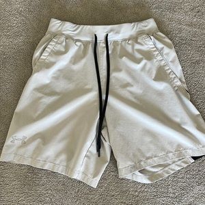 Small, light grey, under armor shorts
